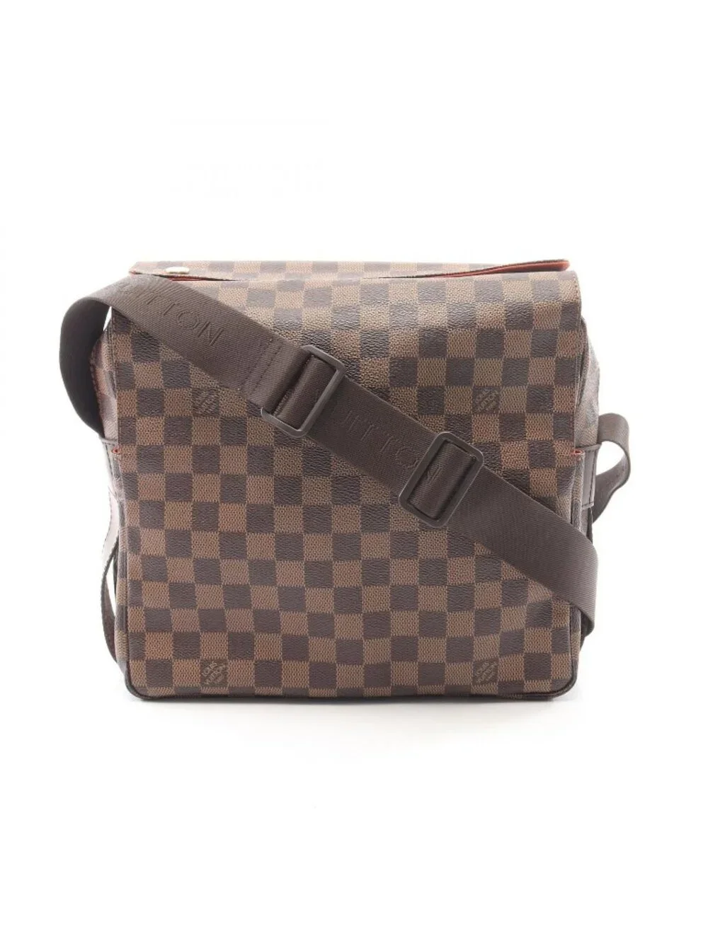 Louis Vuitton Shoulder Bag Naviglio Damier Ebene Canvas Leather